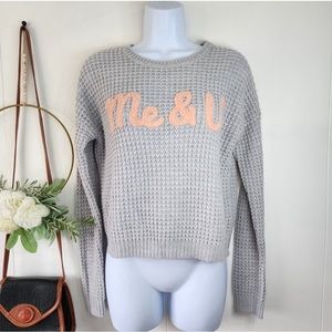 FB Sister Knitwear Light Gray Waffle Knit Sweater XS